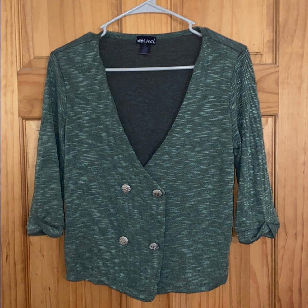 Heathered green cardigan
